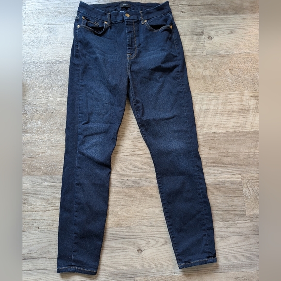 7 For All Mankind The Highwaist Ankle Skinny Jeans Women's Size 30 - Picture 1 of 6